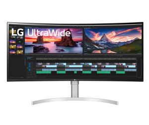 Monitor LG 38WN95CP-W, 38" Curved 21:9 UltraWide, QHD Nano IPS(3840 x 1600) Anti-Glare, 1ms (GtG at Faster), 144 Hz, FreeSync Premium Pro, G-SYNC Compatible, 1000:1, 450cd /m2, DCI-P3 98%, HDR 10, HDMI, DisplayPort, USB3.0, Thunderbolt, Headphone Out, Hei