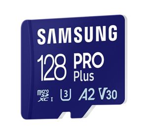 Memorie Samsung 128GB micro SD Card PRO Plus cu adaptor, UHS-I, citire 180MB/s - scriere 130MB/s