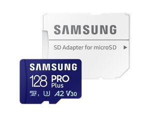 Memorie Samsung 128GB micro SD Card PRO Plus cu adaptor, UHS-I, citire 180MB/s - scriere 130MB/s