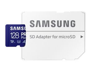 Memorie Samsung 128GB micro SD Card PRO Plus cu adaptor, UHS-I, citire 180MB/s - scriere 130MB/s