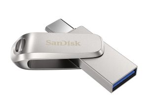 Stick de memorie USB SanDisk Ultra Dual Drive Luxe, 128 GB, USB 3.1 Gen 1, USB-C, argintiu