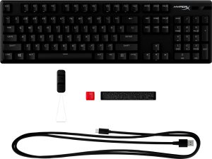 Tastatură mecanică pentru jocuri HyperX Alloy Origins PBT, comutatoare HyperX Aqua, RGB, negru