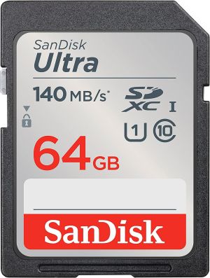 Card de memorie SANDISK Ultra SDXC, 64 GB, clasa 10, U1, 140 Mb/s