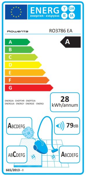 Vacuum cleaner Rowenta RO3786EA, Compact Power (cigarillo) - 750W, ACAA, parquet, mini turbo brush