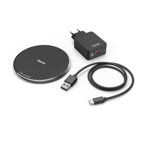 Set încărcător wireless HAMA QI-FC10, Qualcomm Quick Charge 3.0, 10W, negru