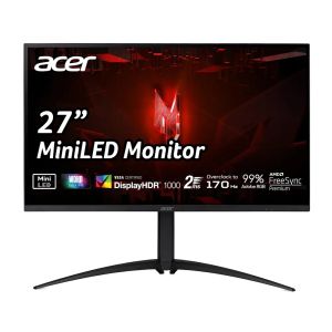Monitor Acer Nitro XV275UP3biiprx, 27" VA, Anti-Glare, QHD Mini Led 2560x1440, 99% AdobeRGB, ZeroFrame, FreeSync Premium, până la 170 Hz, 1 ms, 100 M:1, 600 până la 1000 cHDMI/DPm, 2 x 1000 cHDMI/DPm, Audio afară, VESA, înclinare, pivotare, reglare Hgt, p