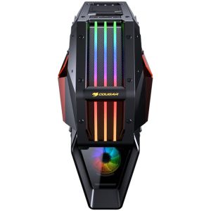 Kasa COUGAR CONQUER II, Full Tower, Mini ITX/Micro ATX/ATX/CEB, USB 3.1 Type-Cx1/USB3.0x2/Micx1/Audiox1/Güç düğmesi/RGB kontrol düğmesi, COUGAR RGB fanx1 önceden yüklenmiş, Sync. M/B ile, Boyutlar (GxYxD):368 x 631 x 744(mm)