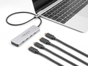 Delock USB 10 Gbps USB Type-C Hub with 4 x USB Type-C female with 35 cm connection cable