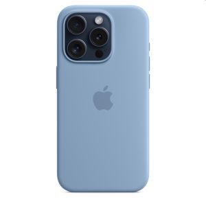 Husa Husa din silicon Apple iPhone 15 Pro cu MagSafe - Winter Blue
