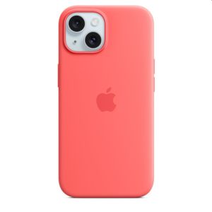 Husă din silicon Apple iPhone 15 cu MagSafe - Guava