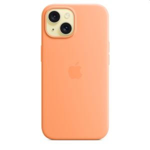 Husa din silicon Apple iPhone 15 cu MagSafe - Sorbet portocaliu