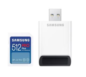 Memorie Samsung 512GB SD PRO Plus + USB Reader, Class10, Citire 180MB/s - Scriere 130MB/s