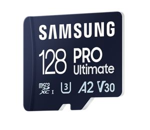Memorie Samsung 128GB micro SD Card PRO Ultimate cu adaptor, UHS-I, citire 200MB/s - scriere 130MB/s, U3, V30, A2