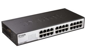 Switch D-Link 24 porturi 10/100Mbps Fast Ethernet Switch negestionat, montabil în rack