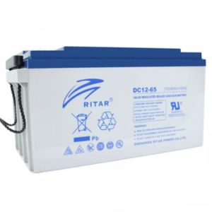 Baterie plumb AGM Deep cycle RITAR (DC12-65), 12V, 65Ah, 350 / 167 /182 mm F5/M8 / F11/M6 RITAR, Pentru sisteme solare
