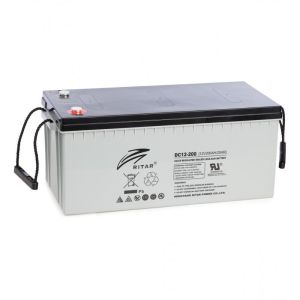 Baterie plumb acid AGM Deep cycle RITAR (DC12-200), 12V, 200Ah, 522 /240/ 219 mm, F10/M8, Pentru sisteme solare
