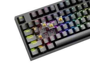 Keyboard Genesis Gaming Keyboard Thor 404 TKL Black RGB Backlight US Layout Yellow Switch