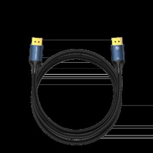 Cablu de ventilație Display Port 1.4 DP M / M 8K 2m - Bumbac împletit, aliaj de aluminiu albastru - HCELH
