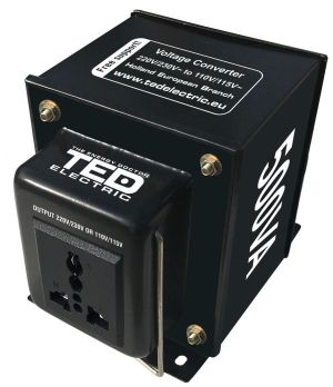 Convertor de tensiune TED ELECTRIC 220V / 110V Sus / Jos 500VA TED003676
