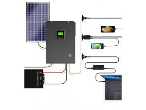 Invertor solar Convertor în afara rețelei cu controler MPPT și încărcător solar 48VDC 230VAC 3000VA / 3000W Undă sinusoidală pură CELULA VERDE