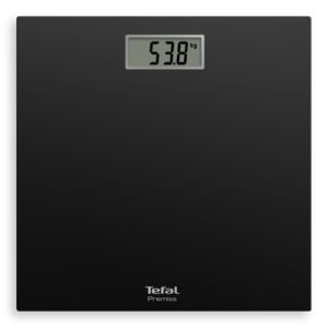 Scale Tefal PP1400V0, Premiss Black, glass platform (30x30x2cm), 150kg /100 g, display (65x28mm), 1 battery CR 2032