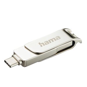 Memorie flash HAMA "C-Rotate Pro", USB-C 3.1/3.0, 64GB, 70MB/s, argintiu