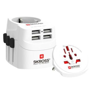 Adaptor SKROSS PRO Light 4 x USB-A, 1.302471, World, Alb