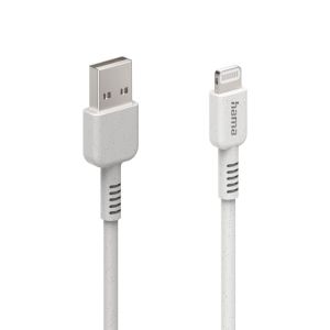 Cablu de încărcare HAMA "Eco", USB-A - Lightning, 1 m, alb