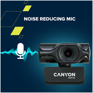 CANYON C6, Webcam 2k Ultra full HD 3.2Mega cu conector USB2.0, MIC incorporat, IC SN5262, Senzor Aptina 0330, unghi de vizualizare 80°, cu trepied, lungime cablu 2.0m, Gri, 61.1*47.7*63.2mm, 0,182 kg