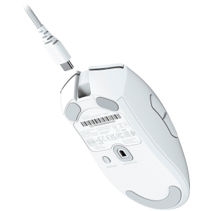 Razer DeathAdder V3 Pro - Ediție albă, Mouse de gaming fără fir ergonomic, Cablu de încărcare Speedflex USB tip C, 30000 DPI, Comutatoare pentru mouse optic Gen-3, 63 g, Senzor optic Focus Pro 30K