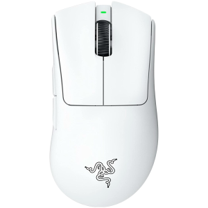 Razer DeathAdder V3 Pro - Ediție albă, Mouse de gaming fără fir ergonomic, Cablu de încărcare Speedflex USB tip C, 30000 DPI, Comutatoare pentru mouse optic Gen-3, 63 g, Senzor optic Focus Pro 30K