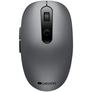 CANYON MW-9, mouse optic wireless 2 în 1 cu 6 butoane, DPI 800/1000/1200/1500, 2 moduri (BT/ 2,4 GHz), baterie AA*1 buc, gri, 65,4*112,25*32,3 mm, 0,092 kg