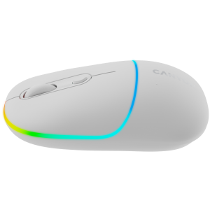 CANYON MW-22, Mouse optic fără fir 2 în 1 cu 4 butoane, DPI 800/1200/1600, 2 moduri (BT/ 2,4 GHz), baterie Li-poly de 650 mAh, iluminare de fundal RGB, Alb ca zăpadă, lungime cablu 0,8 m, 110* 62*34,2 mm, 0,085 kg