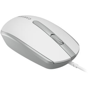 Mouse optic cu fir Canyon cu 3 butoane, DPI 1000, cu cablu USB 1.5M, alb gri, 65*115*40mm, 0.1kg