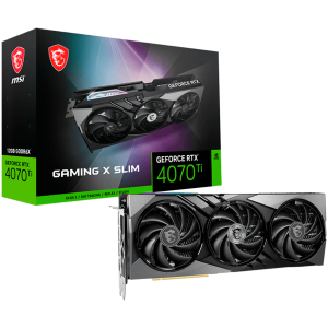 Placă video MSI Nvidia GeForce RTX 4070 Ti GAMING X SLIM 12G (12GB GDDR6X/192bit, PCI Express Gen 4, 3xDP, 1xHDMI, PSU recomandat 700W)