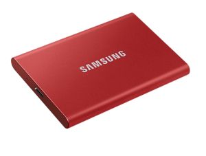 SSD portabil SAMSUNG T7 1TB USB extern 3.2 Gen 2 roșu metalic