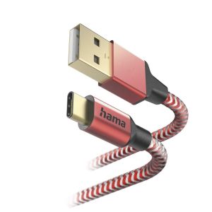 Cablu de încărcare „Reflectorizant” USB-C - USB-A 1.5 mroșu