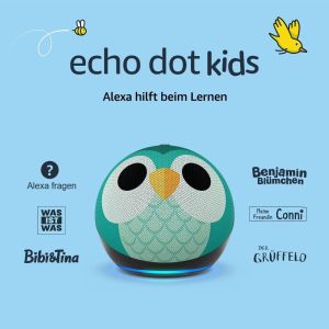 Difuzor inteligent portabil Amazon Echo Dot Kids, asistent vocal, Alexa,bufniţă