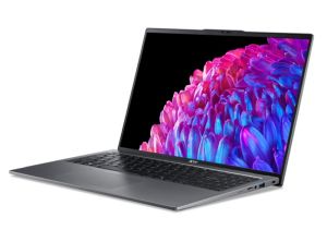 Laptop Acer Swift Go16, SFG16-72-7964, Intel Core Ultra 7 155H (până la 4,80 GHz, 24MB), 16" 3.2K OLED 120Hz, 32GB LPDDR5, 1024GB PCIe NVMe SSD, Micro Intel UMA6, CRBT, CRBT+ SD, QHDCamera, FPR, Win 11 Home, gri