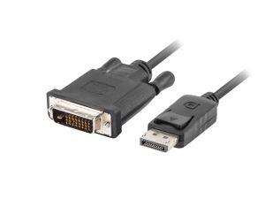 Cablu Lanberg display port (M) V1.2 -> cablu DVI-D (M) (24+1) 1m, dual link, negru