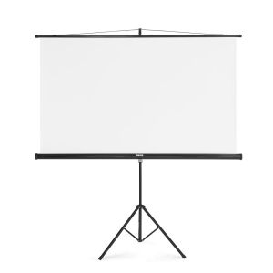 Ecran pe suport 180x180 cm, 2 in 1, pentru proiector, set mobil alb