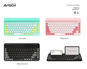 Tastatură fără fir A4tech Fstyler FBK30, Bluetooth, 2.4G, suport pentru telefon, chirilic, avocado