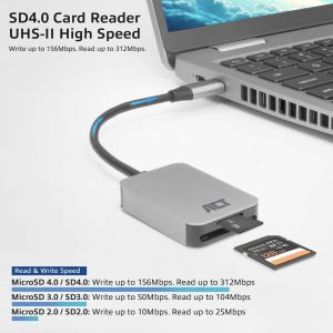 Cititor pentru carduri SD / micro SD ACT AC7056, SDXC, USB-C