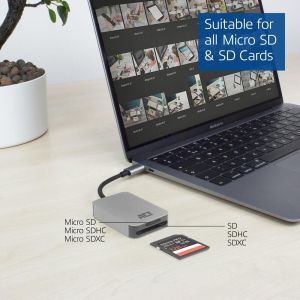Cititor pentru carduri SD / micro SD ACT AC7056, SDXC, USB-C
