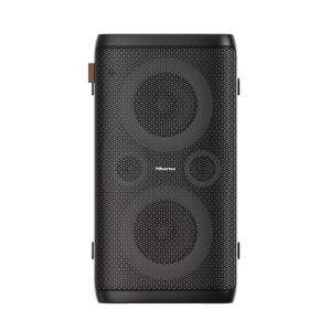 Sistem audio Hisense Party Rocker One Plus (HP110) Difuzor Bluetooth cu putere de 300 W, Woofer încorporat, Mod Karaoke, Pad de încărcare fără fir încorporat, Intrare și ieșire AUX, USB, Baterie de 15 ore 4 x 2500 Ah, 2 microfoane inclus
