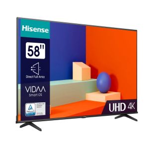 Hisense TV 58" A6K, 4K Ultra HD 3840x2160, DLED, DFA, Precision Color, HDR 10+, HLG, Dolby Vision, DTS Virtual X, Smart TV, WiFi, BT, AnyView Cast, Mod joc, 1xHDMI2 eArc, 2xHDMI, 2xUSB , LAN, CI+, DVB-T2/C/S2, Negru