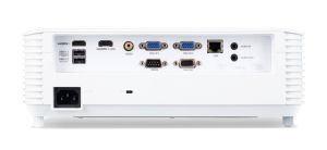 Proiector multimedia Acer Projector S1386WHn, DLP, Short Throw, WXGA (1280x800), 3600 ANSI Lumeni, 20000:1, 3D, HDMI, VGA, LAN, RCA, Intrare audio, Ieșire audio, Ieșire VGA, Ieșire DC (5V/1A, USB-A), Difuzor 16W, Bluelight Shield, 3,1 kg, Alb + Acer T82-W