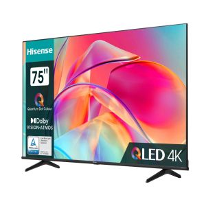 Televizor Hisense 75" E7KQ, 4K Ultra HD 3840x2160, QLED, Quantum Dot, HDR 10+, HLG, Dolby Vision, DTS Virtual X, Smart TV, WiFi 5GHz, WiFi Direct, BT, Anyview Cast, 3xHDMI, 2xUSB, LAN, CI+ , DVB-T2/C/S2, negru