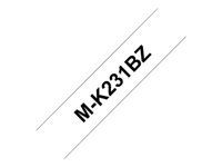 BROTHER MK231BZ casetă bandă 12mmx8m negru pe alb fără laminat pentru P-touch 60 65 75 80 85 110