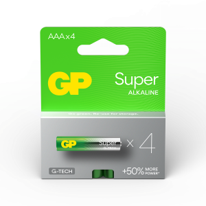 Baterie alcalina GP SUPER LR03 AAA, 4 buc. în ambalaj/blister, 1,5V, GP-BA-24A21-SB4